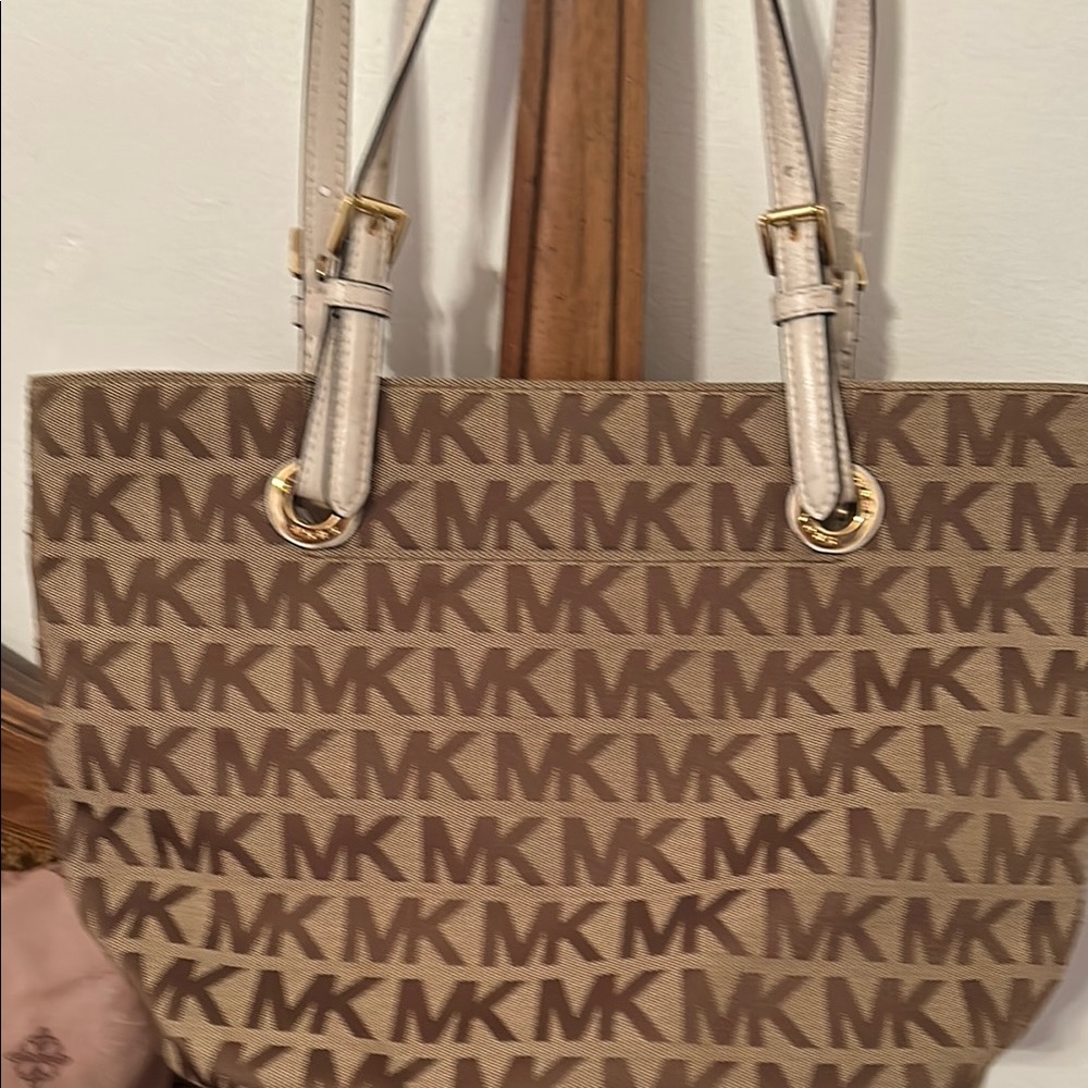 Michael Kors Brown and Tan Logo Tote